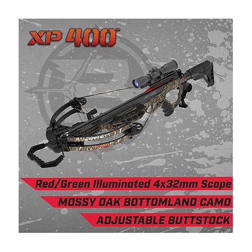  Barnett Explorer XP400 Crossbow Package, with 2 Carbon Arrows, Lightweight Quiver