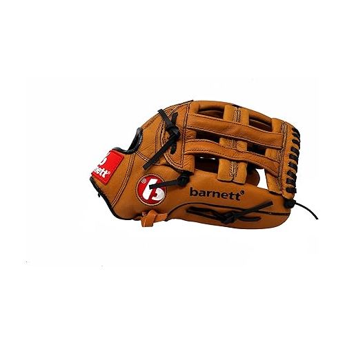 Barnett SL-127 Leather Baseball Glove, Outfield, Size 12.7'', Brown
