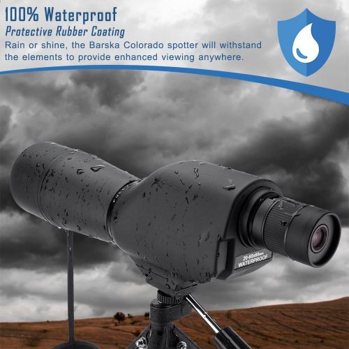  BARSKA 20-60x60 Waterproof Straight Spotting Scope with Tripod , Black