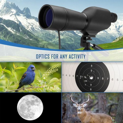  BARSKA 20-60x60 Waterproof Straight Spotting Scope with Tripod , Black