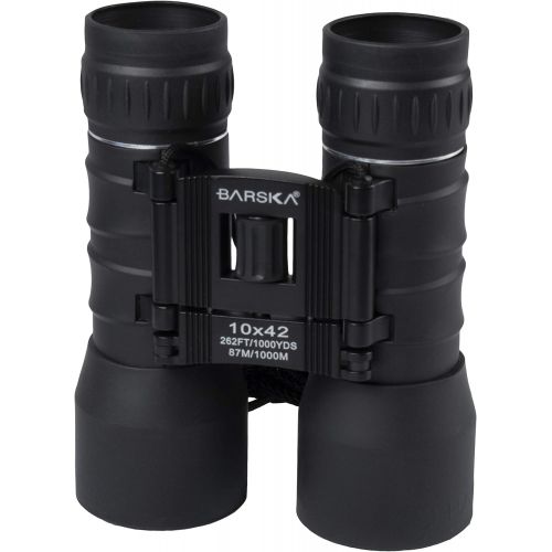  BARSKA 10x42 Lucid View Compact Binoculars , Black