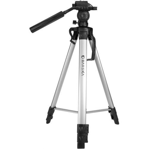  BARSKA Deluxe Tripod Extendable to 63.4 w/ Carrying Case , Gray/Black