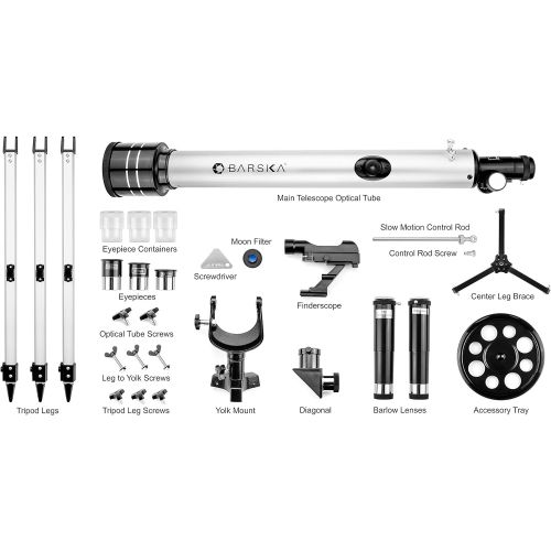  [아마존베스트]BARSKA Starwatcher 525x700mm Refractor Telescope Silver