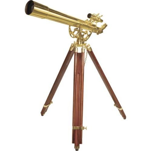  BARSKA Anchormaster 36x80mm Brass Refractor Telescope w Mahogany Floor Tripod