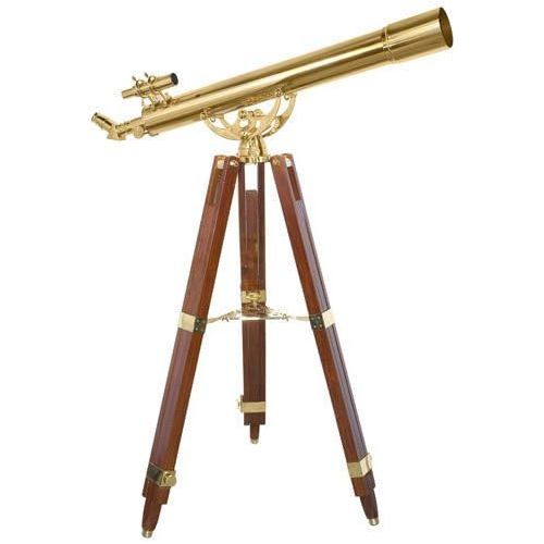  BARSKA Anchormaster 36x80mm Brass Refractor Telescope w Mahogany Floor Tripod