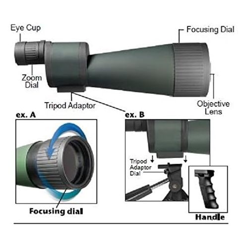  BARSKA Benchmark 25-125x88 Waterproof Straight Spotting Scope