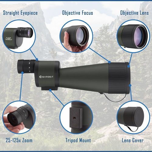  BARSKA Benchmark 25-125x88 Waterproof Straight Spotting Scope