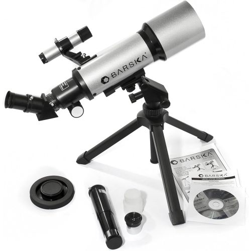  BARSKA Starwatcher 400x70mm Refractor Telescope w Tabletop Tripod & Carry Case