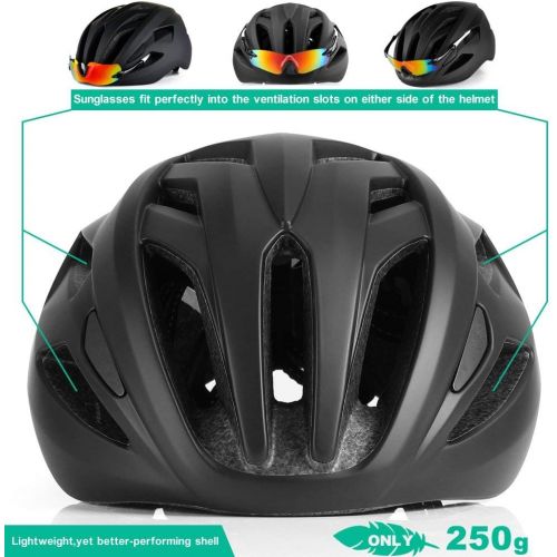  Base Camp ACE II Road Bike Aero Helmet, Bicycle Helmet for Adult Women Men Youth Road Mountain Cycling, Breathable Adjustable Size 22-24.5 Inches