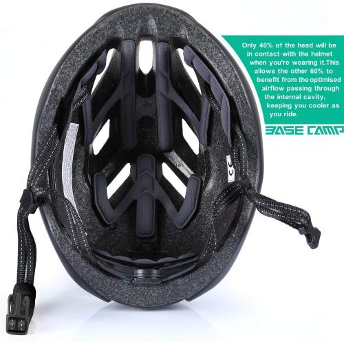  Base Camp ACE II Road Bike Aero Helmet, Bicycle Helmet for Adult Women Men Youth Road Mountain Cycling, Breathable Adjustable Size 22-24.5 Inches