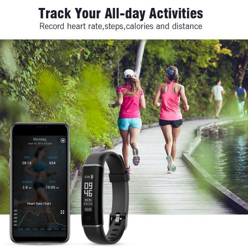  BASECAMP Basecamp Fitness Tracker HR, Smart Band Activity Tracker Watch with Heart Rate Monitor, Sleep Monitor, Steps Counter IP67 Waterproof Pedometer Watch for Women Men, Android&iOS