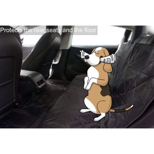  BASENOR Model 3 Rear Seat Pet Cover, Waterproof Scratch Proof Nonslip Pet Dog Back Seat Covers Hammock for Tesla Model 3 Winter Accessories