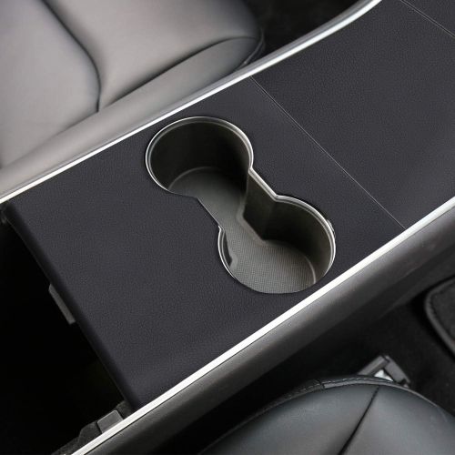  BASENOR Tesla Model 3 Model Y Center Console Leather Wrap Kit Matte Black Leather Sticker for Tesla Model 3 Tesla Model Y Console Protector Accessories