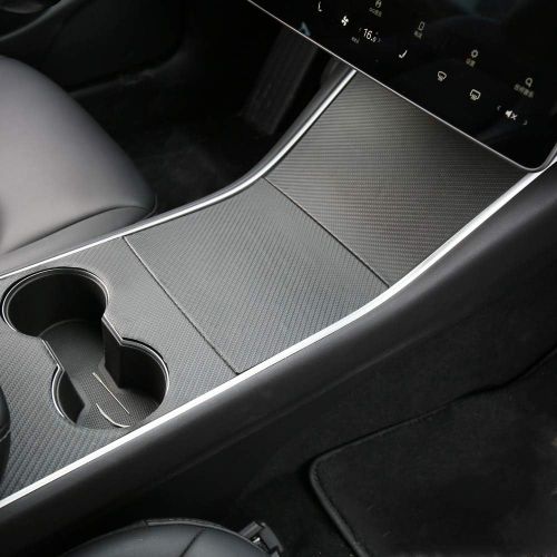  BASENOR Tesla Model 3 Model Y Center Console Leather Wrap Kit Carbon Fiber Leather Sticker for Tesla Model 3 Model Y Console Protector Accessories