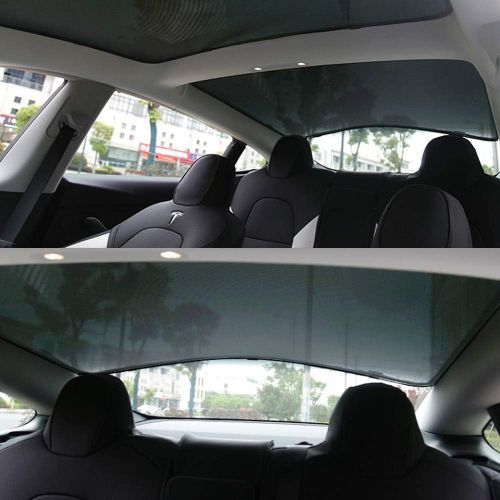  BASENOR Tesla Model 3 Rear Glass Roof Sunshade Durable Polyester Mesh Shade Top Cover Provides Sun Protection for Tesla Model 3