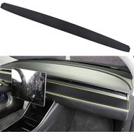 BASENOR Tesla Model 3 Dashboard Wrap Leather Sticker Matte Black