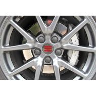 BASENOR Tesla Model 3 Aero Wheel Cap Kit Center Cap Set and Wheel Lug Nut Cover (Grey & Red)