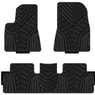 BASENOR Kaungka Heavy Rubber Car Front Floor Mats Compatible with 2017 2018 2019 Tesla Model 3 -All Weather and Season Protection Car Carpet