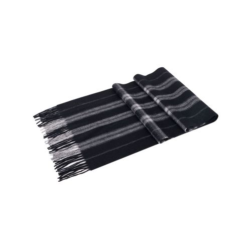  BASILICA Mens Winter Cashmere Scarf for Men w Gift Box, Black & White