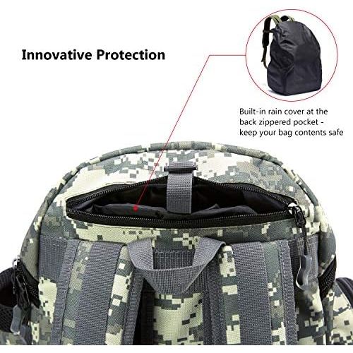  BASSDASH Fishing Tackle Backpack Water Resistant Lightweight Tactical Bag Soft Tackle Box with Rod Holder and Protective Rain Cover