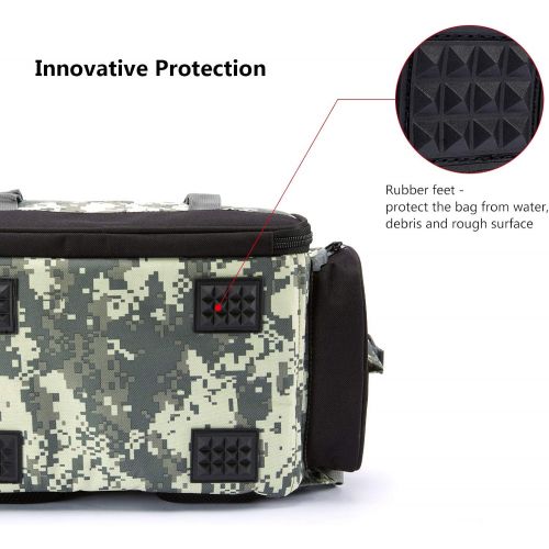  BASSDASH Fishing Tackle Backpack Water Resistant Lightweight Tactical Bag Soft Tackle Box with Rod Holder and Protective Rain Cover