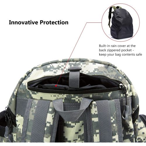  BASSDASH Fishing Tackle Backpack Water Resistant Lightweight Tactical Bag Soft Tackle Box with Rod Holder and Protective Rain Cover