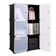 BASTUO 6-Cube DIY Storage Cube Organizer 3-Tier Storage Cube Cabinet Bookcase Shelves Organizer Closet with Door