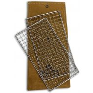 BATTLBOX HellFire Bushcraft Grill Stainless Steel Campfire Cooking Grate (2-Pack) Portable Camping Grate for Fire Cooking BBQ - Canvas Carrying Bag - Welded Mesh Grill Grate - Backpacking,