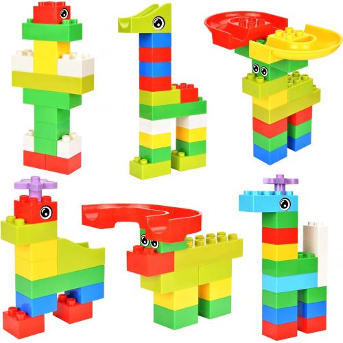  [아마존베스트]BATTOP Marble Run Building Blocks Construction Toys Set Puzzle Race Track for Kids-97 Pieces
