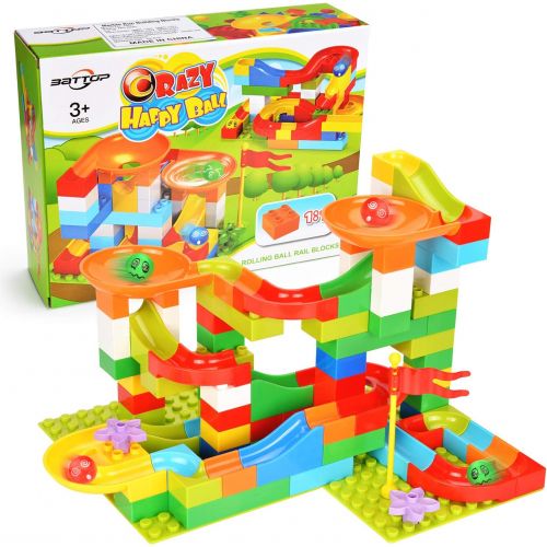  [아마존베스트]BATTOP Marble Run Building Blocks Construction Toys Set Puzzle Race Track for Kids-97 Pieces