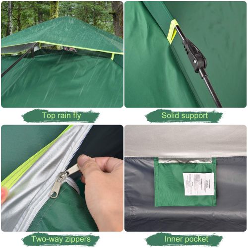  BATTOP 3-4 Person Tent for Family Camping Automatic Instant Pop Up Tents 4 Season Backpacking Tent for Outdoor 98.25 L x 98.25 W x 58.95 H