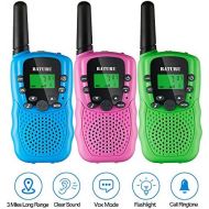 [아마존베스트]BATURU Kids Walkie Talkies, Kids Camping Toys Walkie-Talkies 3 Miles Long Range with Flashlight, Kids Toys for 3-12 Year Old Boys and Girls(3 Pack)