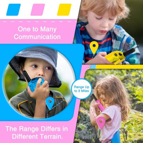  [아마존베스트]BATURU Kids Walkie Talkies for Girls Toys, 3 Pack Walky Talky for Boy and Girls Age 3-12, Two Way Radio Toys