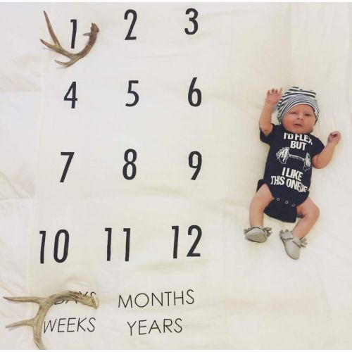  BATZkids Muslin Yearly Milestone Blanket- Days, Weeks, Months and Years