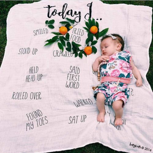  BATZkids Muslin Today I for The First time Milestone Blanket Babys First milestones, anniversary blanket, holiday blanket, age blanket