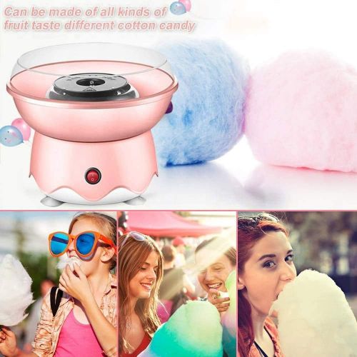  BAUT Portable Cotton Candy Machine for Kids Efficient Heating Mini Cotton Candy Making Machine with Large Food Grade Splash-Proof Plate (pink)