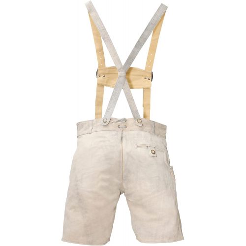  할로윈 용품BAVARIA TRACHTEN White Lederhosen TREND 2021 - Genuine Leather Authentic German Lederhosen for Men - Oktoberfest Outfit Short