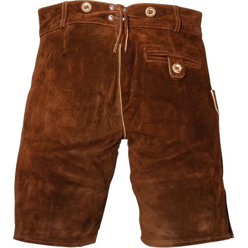  할로윈 용품BAVARIA TRACHTEN Lederhosen for Men - Genuine Leather Authentic German Lederhosen Men - Bundhosen Men - Original Men Oktoberfest Costume/Outfit - Dark Brown - Short