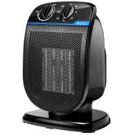 BAYKA Space Heater, Portable Electric Space Heater for Office and Home, Ceramic Small Heater with Adjustable Thermostat, Tip-Over and Overheat Protection, 900W/1500W
