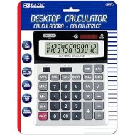 BAZIC Desktop Calculator 12-Digit Profit Calculation & Tax Functions, Large LCD Display, Solar Battery Dual Power Electronic Calculators, 12-Pack