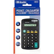 BAZIC 8 Digit Pocket Size Calculator, Dual Power Solar & Battery, LCD Display, Mini Small Basic Standard Function Calculators, Black Color, 288-Pack