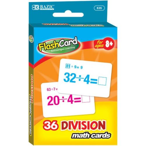  B BAZIC PRODUCTS BAZIC Division Flash Cards (36/Pack), Case of 24