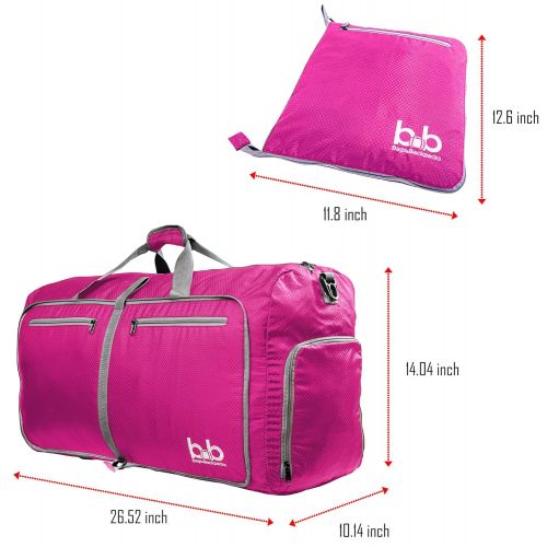  BB Bags&Backpacks Extra Large Duffle Bag with Pockets - Travel Duffel Bag for Women and Men (Pink)