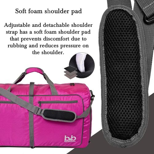  BB Bags&Backpacks Extra Large Duffle Bag with Pockets - Travel Duffel Bag for Women and Men (Pink)