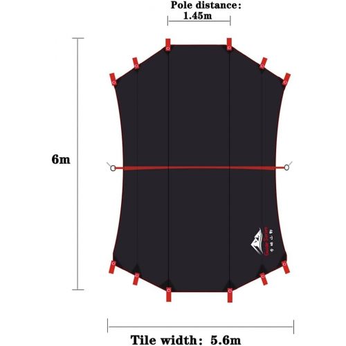  BBGS Camping Tent Tarp Waterproof Shelter, 6m Portable Lightweight Rain Fly Sheet Tent Tarp for Backpacking Hiking Camping Picnic