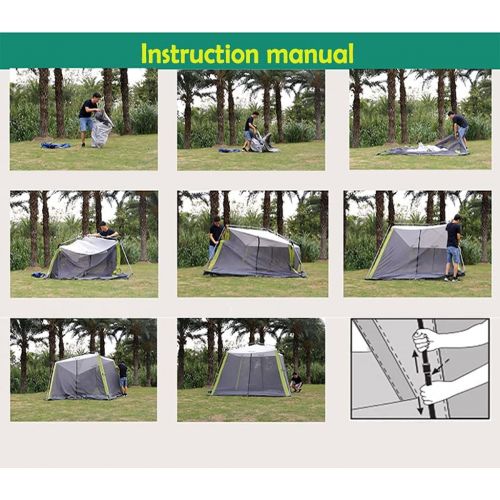  BBGS Pop Up Tent, 4-8 Person Automatic Portable Beach Tent, with Carry Bag& Aluminum Lifting Bracket, Outdoor Sun Shelter for Family Garden/Camping/Fishing