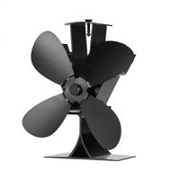 BBGS 4 Blade Stove Fan, Wood Stove Fans, Aluminium Heat Powered Fireplace Fan for Wood Log Burner Fireplace, 190x70x195mm