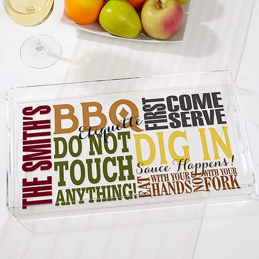  BBQ Rules Acrylic Serving Tray