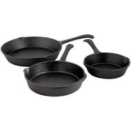 BBQ-Toro 3 teiliges Gusseisen Brat und Steak Pfannen Set, Ø 16 cm, Ø 20 cm, Ø 26 cm