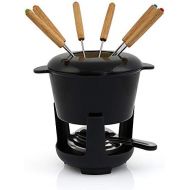 [아마존베스트]BBQ-Toro Cast Iron Fondue Set for 6 People, 13-Piece Fondue Set with Burner and Forks, Capacity 1 Litres Cheese Chocolate Induction